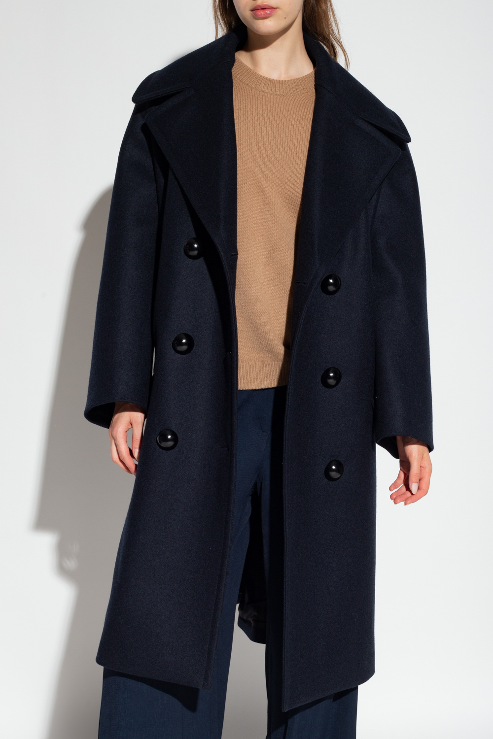 Navy blue Relaxed-fitting coat Alaïa - SchaferandweinerShops
